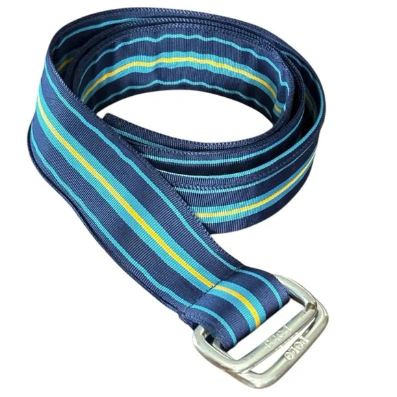 90’ Vintage Ralph Lauren/ Blue Label Canvas Belt ralph lauren striped belt products for sale | eBay main image 4
